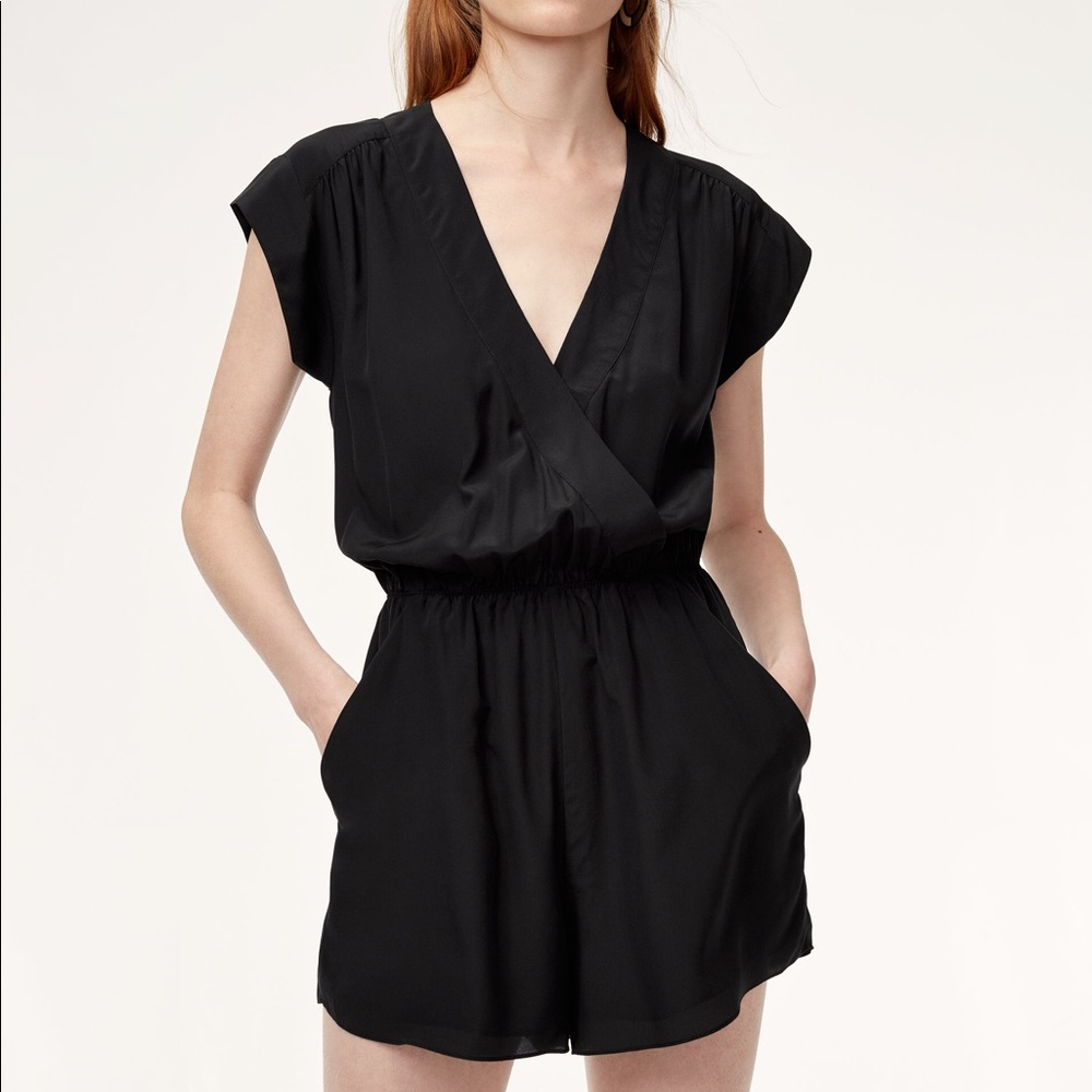 Babaton Black Silk Corbett Romper